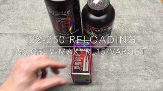 22250 Reloading  50 gr Vmax and RL15Varget [upl. by Dombrowski]