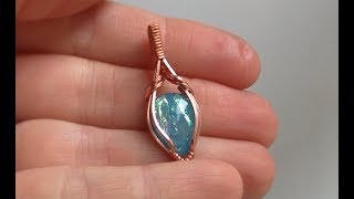 Wire Wrap Simple Mini Pendant Cabochon Tutorial [upl. by Retepnhoj]