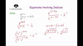 Equations with Indices  Corbettmaths [upl. by Heigl]