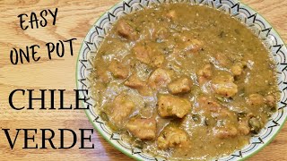 EASY ONE POT CHILE VERDE RECIPE  no fresh tomatillos required  chileverde mexicanfood [upl. by Kristoffer]