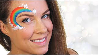 Rainbow Face Painting for Kids  Easy for beginners [upl. by Eisnyl]