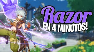 RAZOR EN 4 MINUTOS 🐺  Genshin Impact  Guía Razor [upl. by Nosecyrb]