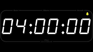 4 Hour  TIMER amp ALARM  1080p  COUNTDOWN [upl. by Kcirdahs515]