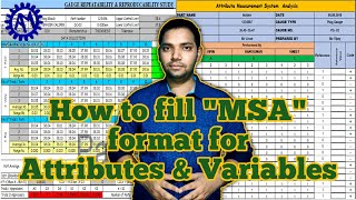 How to fill MSA format  Measurement System Analysis  Gage RampR  ASK Mechnology [upl. by Nawak]