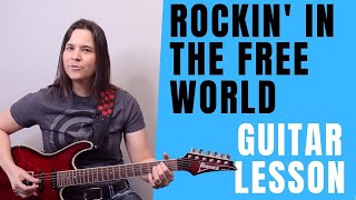 HOW TO PLAY  Rockin In The Free World Guitar Lesson by Neil Young [upl. by Eahsan]