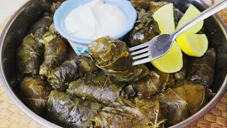 Dolmas  Dolmades  Greek Recipe  Stuffed Grape Leaves  Quick amp Easy [upl. by Nadab]