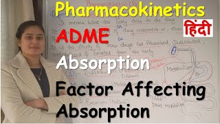 Pharmacokinetics in Hindi  Part 1  ADME  Absorption  Factor Affecting Absorption [upl. by Lotsyrc]