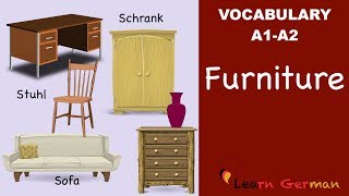 Learn German  German Vocabulary  das Möbel  Furniture  A1 [upl. by Lorac]