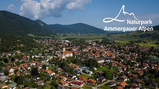 Oberammergau aus der Luft 🌳 Naturpark Ammergauer Alpen [upl. by Lilli]