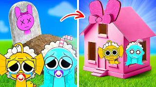 Dont Open Pinki EXE House I Made A Tiny Cardboard Home For Baby Sprunki [upl. by Adnyleb]