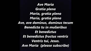 AVE MARIA SCHUBERT Lyrics Words text song Wedding Assumption Hail Blessed Virgin Mary gratia plena [upl. by Grannias]