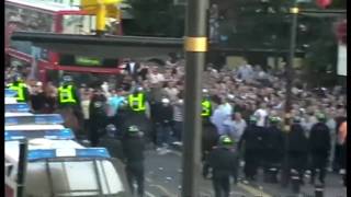 West Ham vs Millwall Hooligan Riots outside Upton Park [upl. by Suolevram]