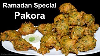 Pakora Recipe  Palak Pakora Recipe by Kitchen With Amna  Special Ramadan Recipe [upl. by Myo784]