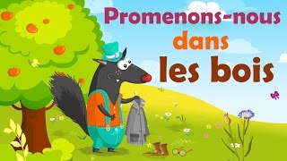 Promenonsnous dans les bois  Comptine avec gestes pour enfants et bébés avec les paroles [upl. by Esiralc]