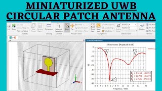 Design miniaturized UWB circular patch antenna  Bandwidth  Directivity  Gain Measurment [upl. by Nussbaum]