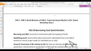 FAR1 Grand Revision Day 1 by Hasan Marfani [upl. by Airelav664]