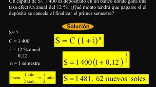 INTERÉS COMPUESTO  MATEMÁTICA FINANCIERA  4 PROBLEMAS RESUELTOS [upl. by Avonasac]