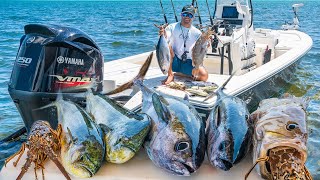 Epic Islamorada Fishing Frenzy  Lobster Mahi Mahi Tuna Grouper Catch Clean Cook [upl. by Sices]