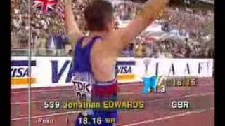 Jonathan Edwards Triple Jump WR [upl. by Melone241]