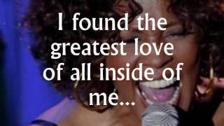 The Greatest Love Of All lyrics  Whitney Houston A Tribute [upl. by Ltsyrk556]