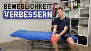 Kniebeweglichkeit verbessern  Übungen vom Physio Auch nach Kreuzband Meniskus Bänderriss [upl. by Mcintyre]