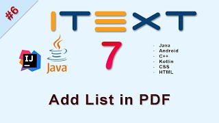 6 Add List in PDF  iText Java Tutorial [upl. by Lymann460]