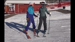 Beginner ski lesson 2 with Deb Armstrong gliding wedge [upl. by Oiratno]