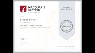 Coursera  Excel Skills for Business Essentials All Quizzes Answers and Solutions [upl. by Gerc]