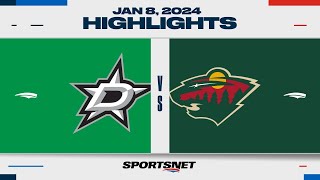 NHL Highlights  Stars vs Wild  January 8 2024 [upl. by Bully]