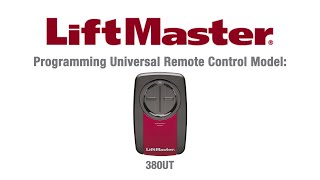 How to Program the LiftMaster 380UT Universal Remote Control [upl. by Charil]