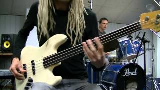 Experimental Fretless Funk Rock Bass amp Drum Grooves [upl. by Stryker]