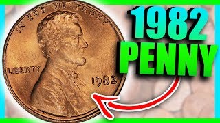 1982 PENNY SMALL DATE VS LARGE DATE  PENNIES WORTH MONEY [upl. by Nevak352]