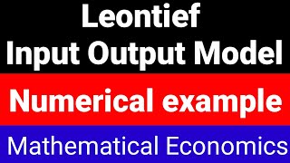 LEONTIEF INPUT OUTPUT MODEL  MATHEMATICAL ECONOMICS [upl. by Salahi]