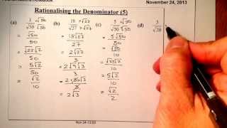 SURDS Rationalising the Denominator National 5 [upl. by Avie]