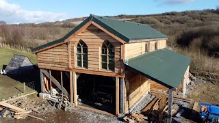 Timber Framed Barn Part 33 Door Frame And cladding [upl. by Jacie656]