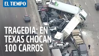 Video del choque de 100 autos en Texas que dejó al menos 5 muertos  El Tiempo [upl. by Mildred544]