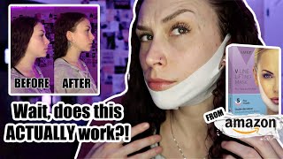 VLine Lifting FaceChin Mask REVIEW Lauer Cosmetic from AMAZON [upl. by Nylorak]