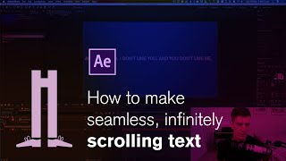 Seamless infinitely scrolling text in After Effects [upl. by Rama]