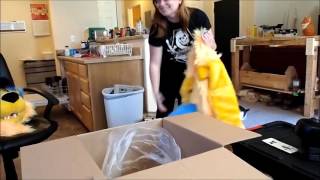 Fursuit Unboxing and First Suit Up [upl. by Atiuqcir]