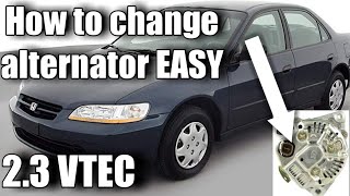 How to change alternator 19982002 honda accord EASY [upl. by Ysabel]