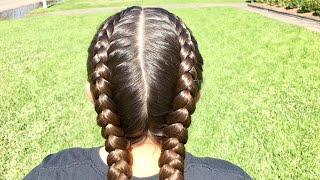 2 Dutch Braids from start to finish [upl. by Silenay]