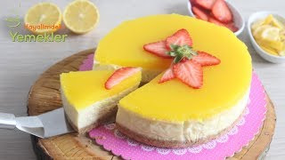 Enfes Sosuyla Limonlu CHEESECAKE Tarifi Cheesecake Nasıl Yapılır  Çizkek [upl. by Iva]