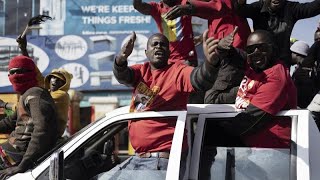 Zambia Celebrations in Lusaka as opposition leader wins presidential election [upl. by Sergei]