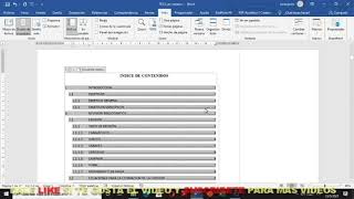 Alinear un Índice de contenido en word [upl. by Eseerahs]