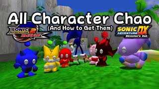 All Character Chao And How To Get Them in Sonic Adventure 2 amp Sonic Adventure DX [upl. by Sellers]