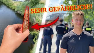 Riesiger Polizeieinsatz wegen sehr gefährlichen Funden  Magnetfischen mit Gebrüder Lange [upl. by Kusin387]