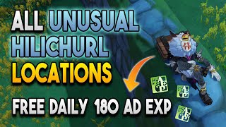 All Unusual Hilichurl Locations  Free Daily 180 Adventure Exp  Wei Hilichurl 【Genshin Impact】 [upl. by Esiole]