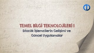 TEMEL BİLGİ TEKNOLOJİLERİ I  Ünite 2 Konu Anlatımı 1 [upl. by Lewes655]