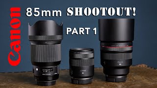 Sharpest 85mm lens for Canon R5 RF 85mm f2 Macro v RF 12 L USM v EF Sigma Art 14 EOS Review Part 1 [upl. by Blas]