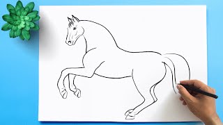 How to Draw a Horse 🐴 Horse Drawing Easy [upl. by Erida]